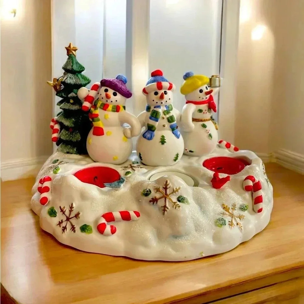 Partylite Christmas Snowbell Tea Light Pillar Holder P7650 Great Gift!